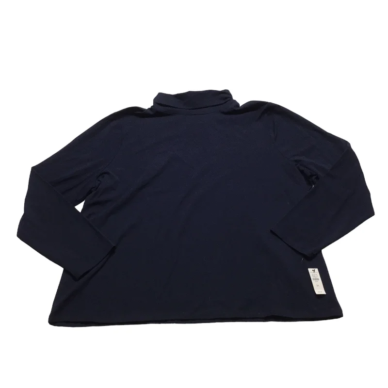 The Best Prices Navy Top Long Sleeve Basic Talbots, Size 3x