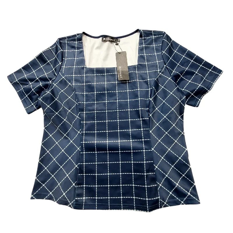 Price Rollback Navy Top Short Sleeve Allegra K, Size Xl