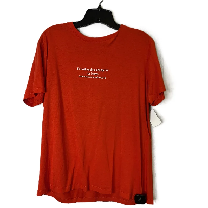 Discount Deals Orange Top Short Sleeve Luxury Designer By Stella Mccartney, Size: M