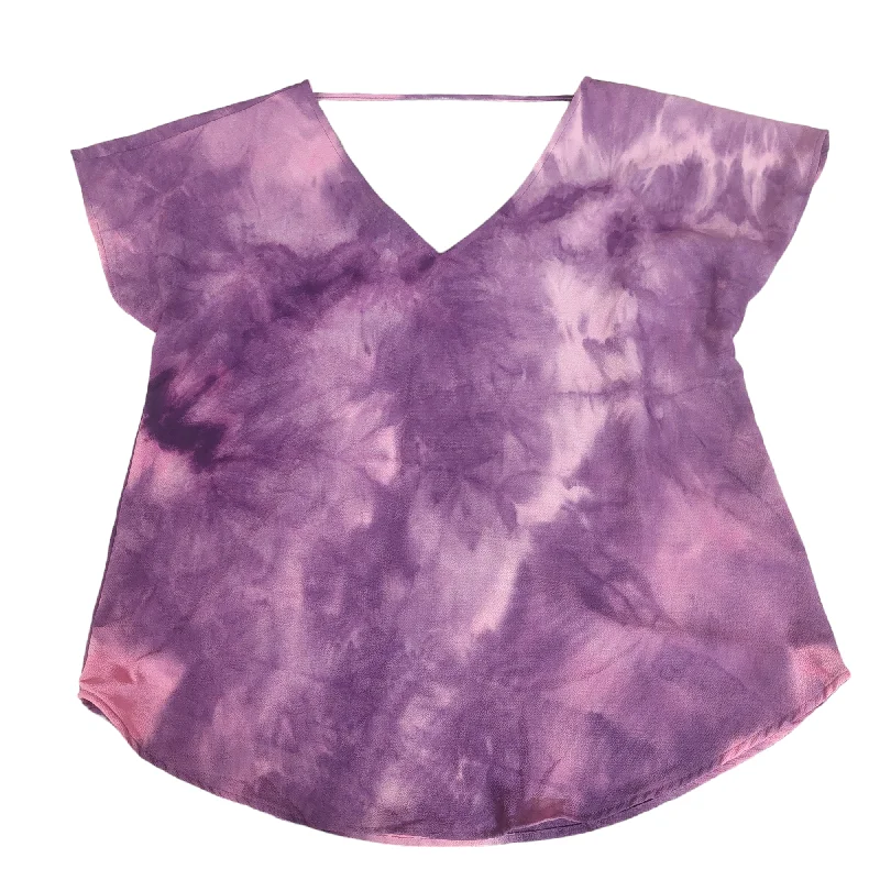 Flash Deals Pink & Purple Top Short Sleeve Wishful Park, Size L