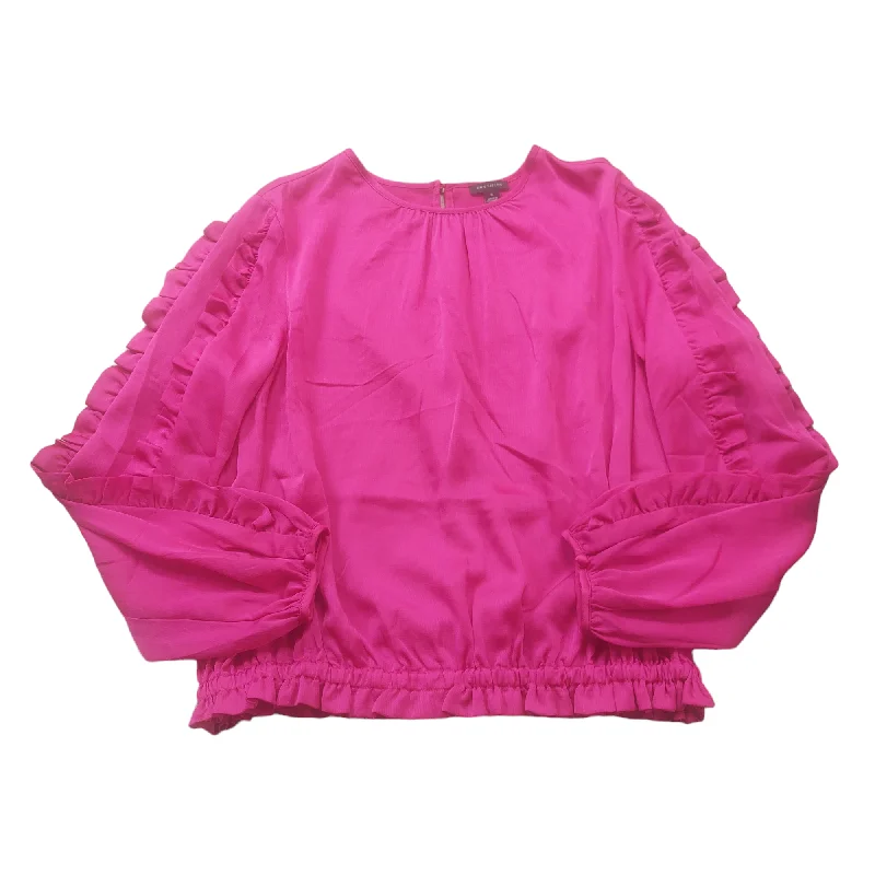 Huge Discounts Pink Top Long Sleeve Ann Taylor, Size M