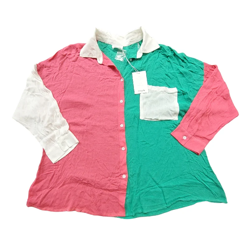 Unbeatable Prices Pinkgreen Top Long Sleeve Andree By Unit, Size 1x