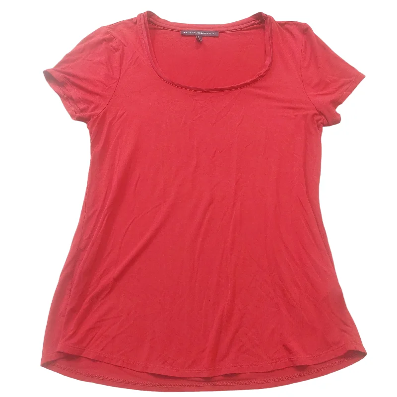 Midnight Madness Red Top Short Sleeve Basic White House Black Market, Size M