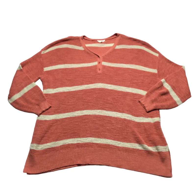 Great Bargains Striped Pattern Tunic Long Sleeve Terra & Sky, Size 3x