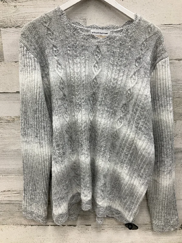 Exclusive Access Sweater By Alfred Dunner In Grey & White, Size: 1x