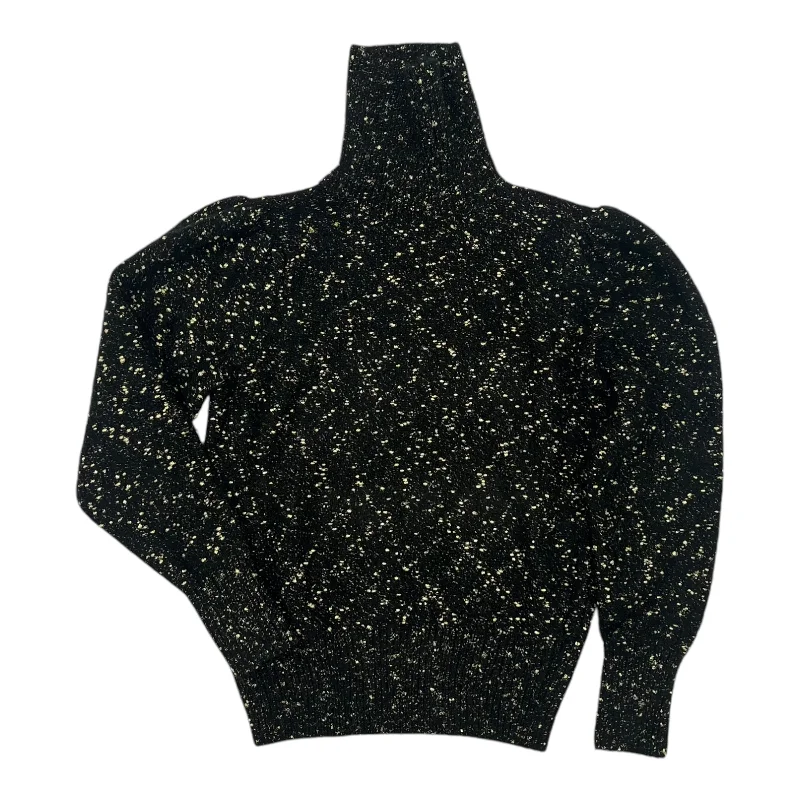 Hurry In Sweater By Ann Taylor In Black & Gold, Size:S