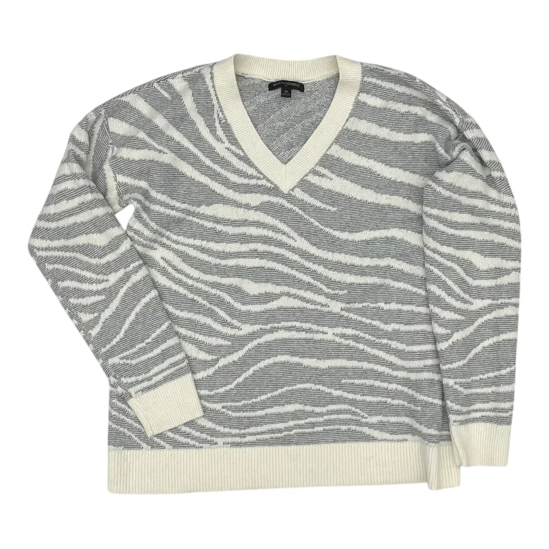 Early Bird Discount Sweater By Banana Republic In Grey & White, Size:M