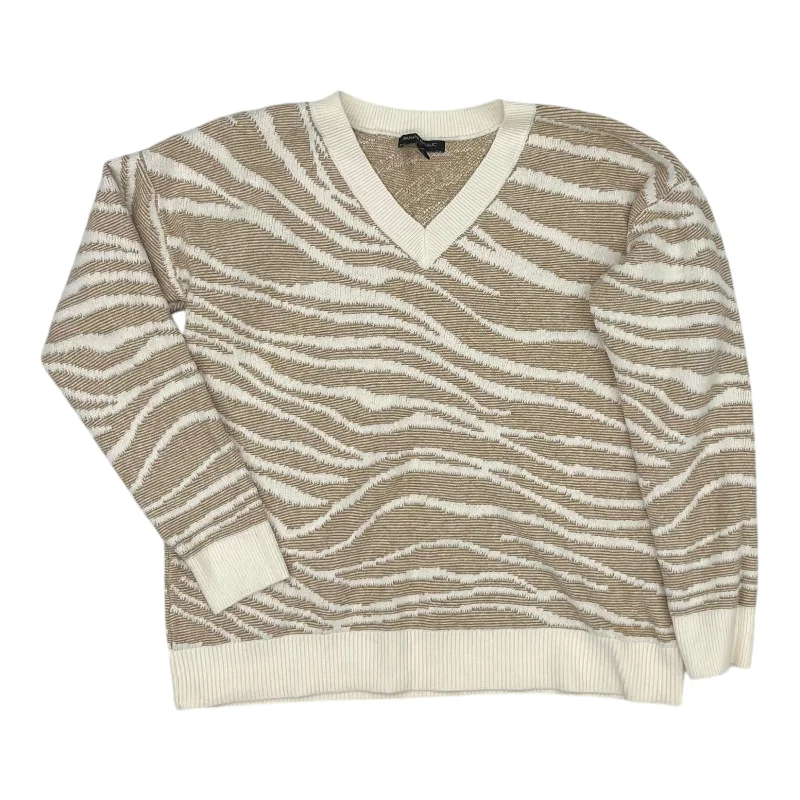 Limited Stock Sweater By Banana Republic In Tan & White, Size:M