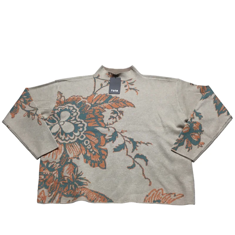 New Deals Sweater By Fate In Orange & Tan, Size: M