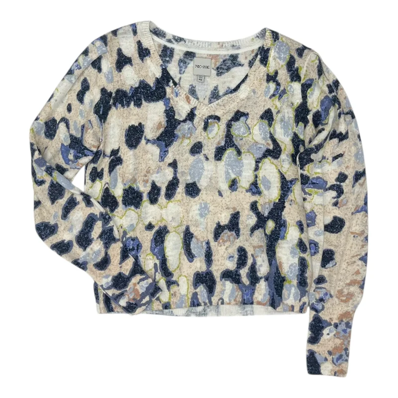 Special Offer Sweater By Nic + Zoe In Blue & Pink, Size:Mp
