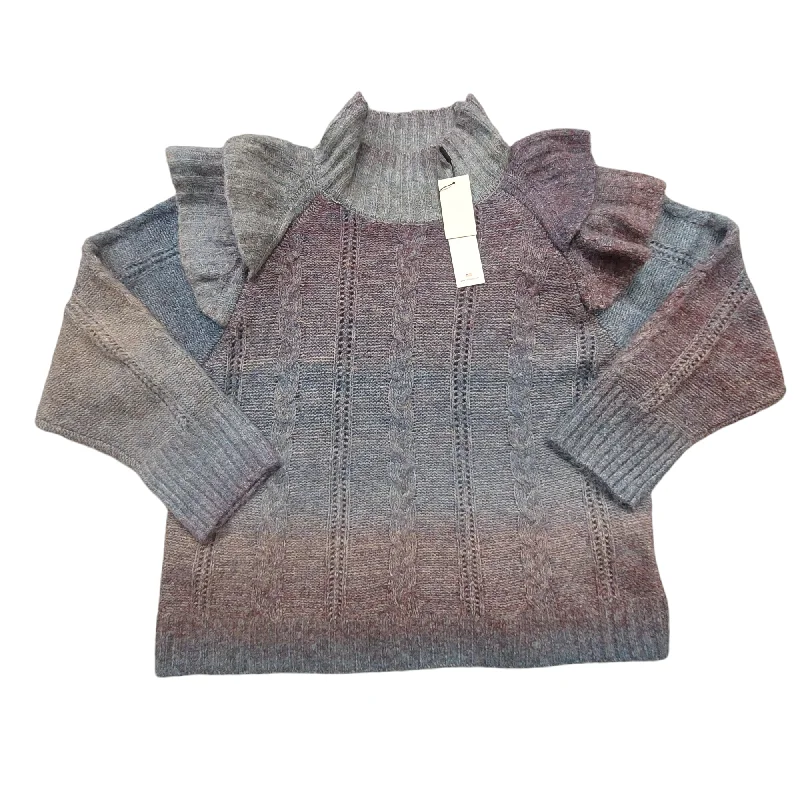 Exclusive Preview Sweater By Vigoss In Grey & Purple, Size: Xl