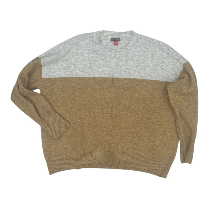 Inventory Reduction Sweater By Vince Camuto In Grey & Tan, Size:M