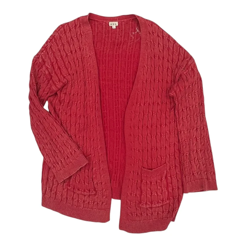 Value Deals Sweater Cardigan By Pol In Red, Size:L