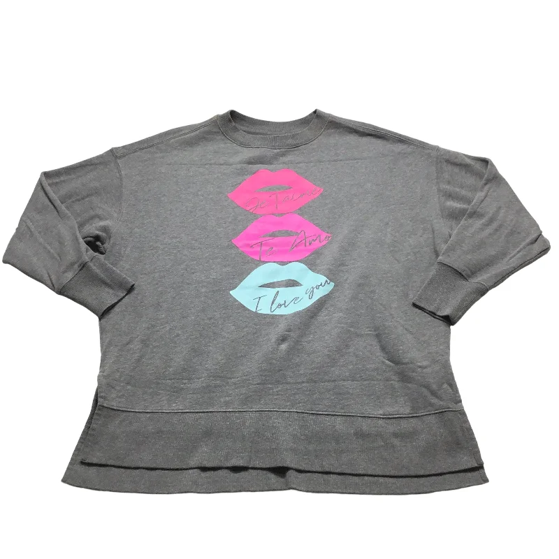 Weekend Deal Sweatshirt Crewneck By Crown And Ivy In Grey, Size: S