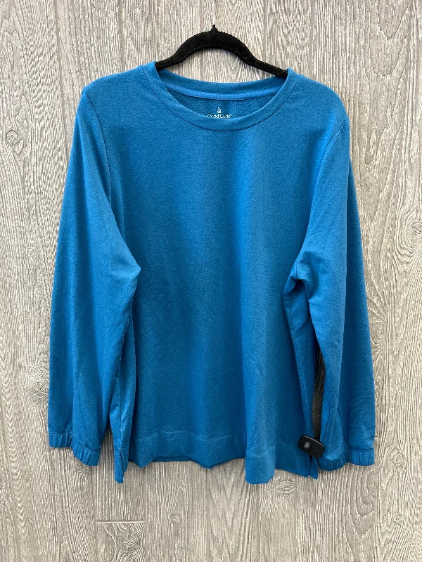 Limited Time Sweatshirt Crewneck By Cuddl Duds In Blue, Size: 1x