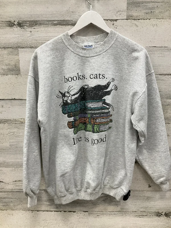 Quick Sale Sweatshirt Crewneck By Gildan In Grey, Size: L
