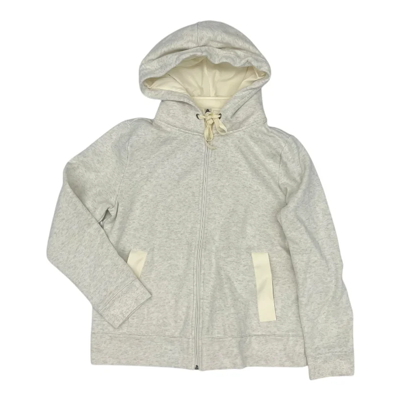 Midnight Madness Sweatshirt Hoodie By Talbots In Cream, Size:M