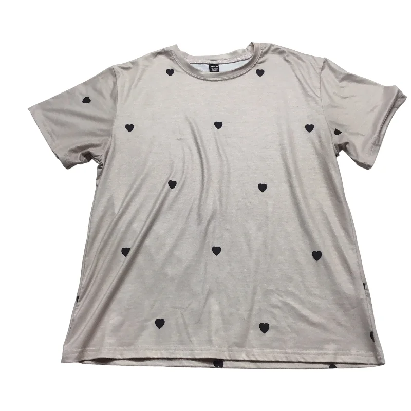 Shop and Save Tan Top Short Sleeve Shein, Size L