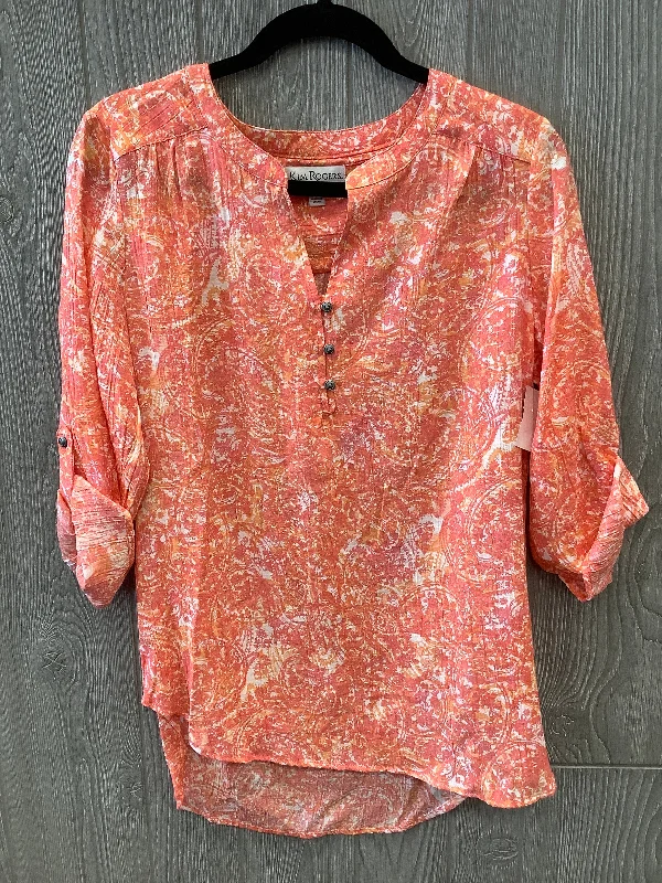 New Markdowns Top 3/4 Sleeve By Kim Rogers In Orange, Size: M