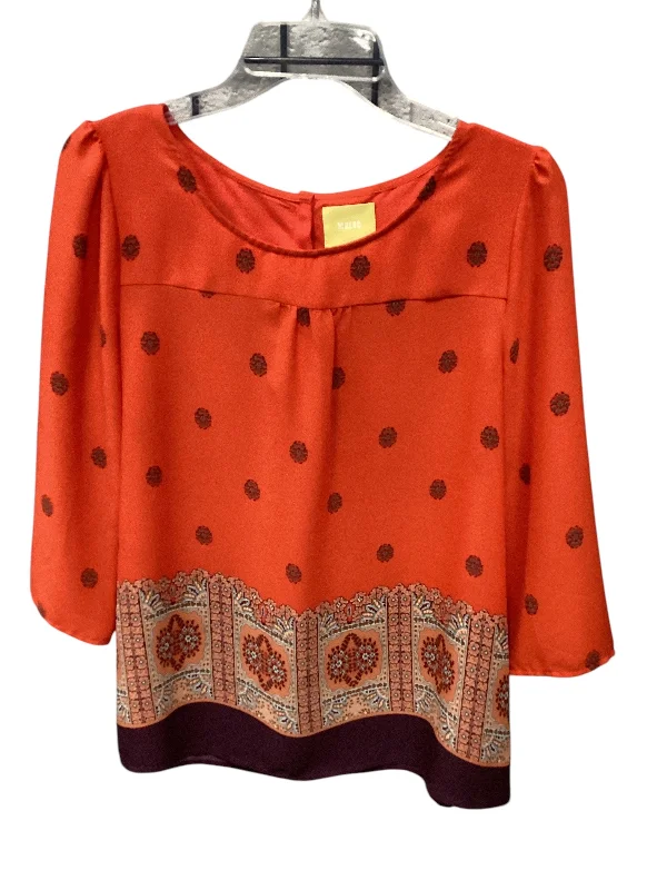 Must-Have Deals Top 3/4 Sleeve By Maeve In Orange & Red, Size: 12