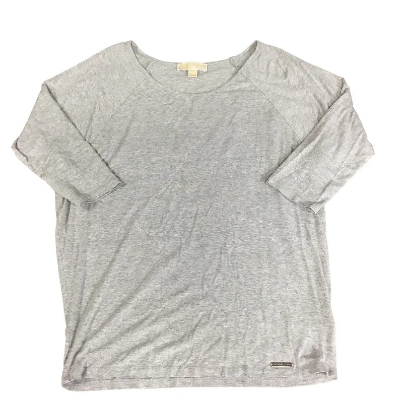 Referral Discount Top 3/4 Sleeve By Michael By Michael Kors In Grey, Size: L