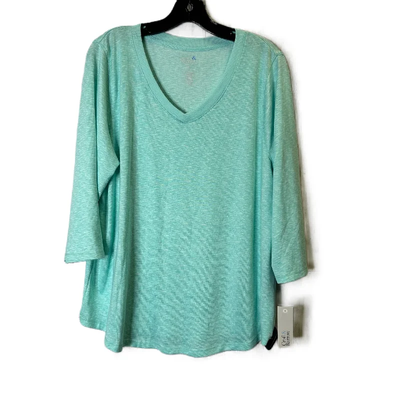 Deal of the Day Top Long Sleeve Basic By Croft And Barrow In Blue, Size: Xl