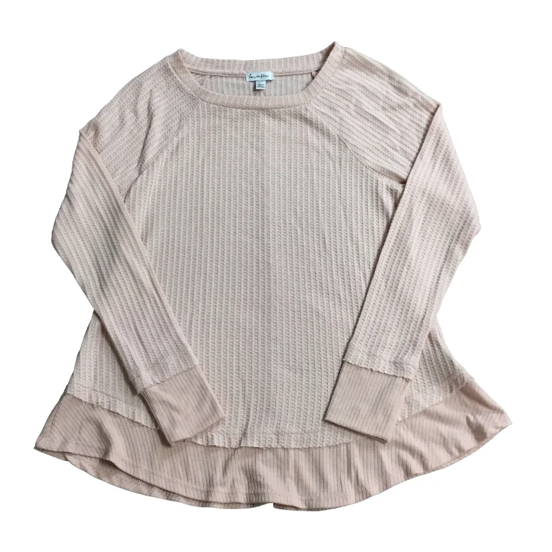 Today Only Top Long Sleeve Basic By Love Fire In Light Pink, Size: Xs