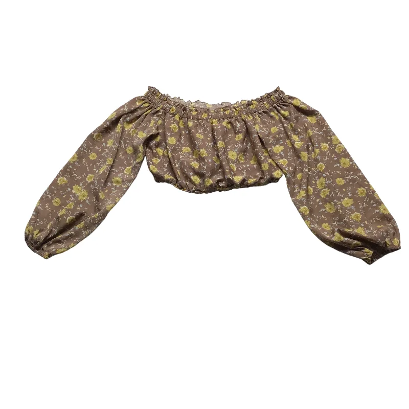 Deal Mania Top Long Sleeve By Altard State In Tan & Yellow, Size: M