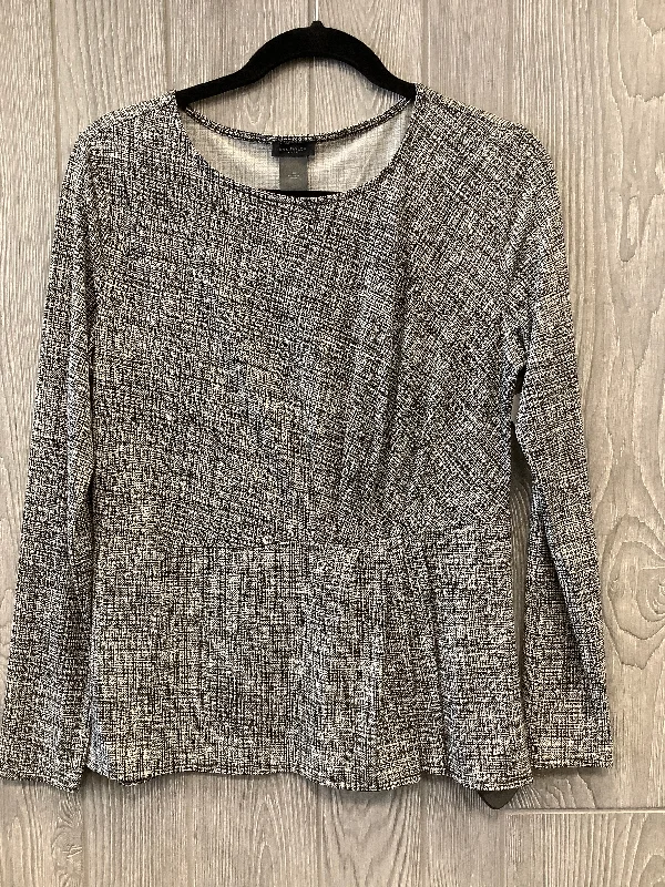 Bonus Savings Top Long Sleeve By Ann Taylor In Black & White, Size: M