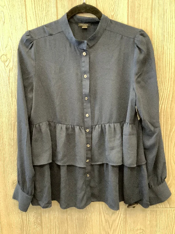 Sale Event Top Long Sleeve By Ann Taylor In Navy, Size: S