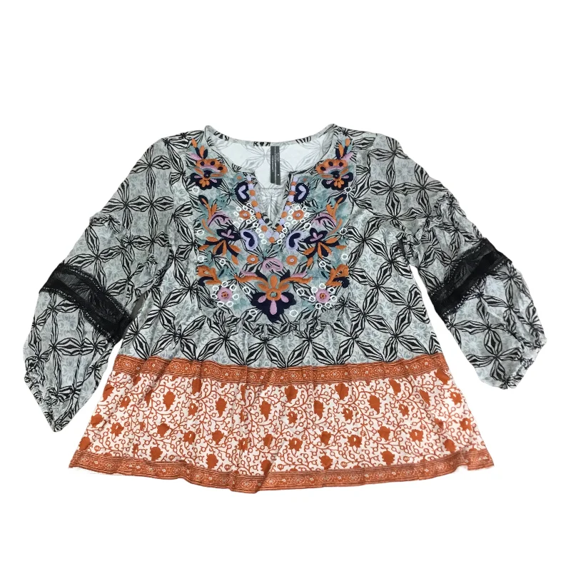 Discount Extravaganza Top Long Sleeve By Anthropologie In Print, Size: Xs