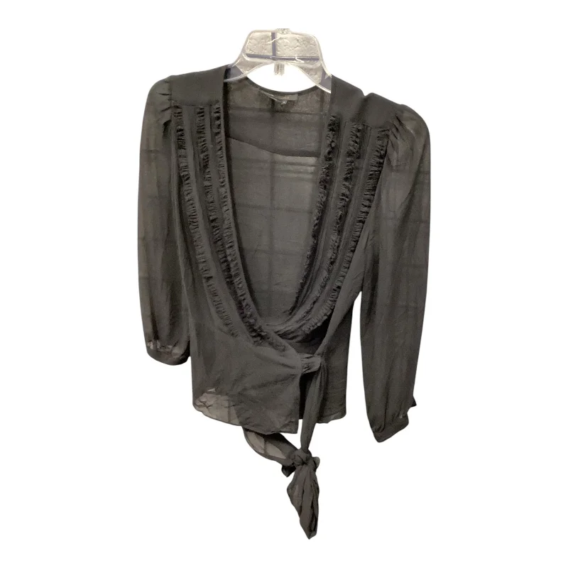 Last Chance Top Long Sleeve By Bcbgmaxazria In Black, Size: S