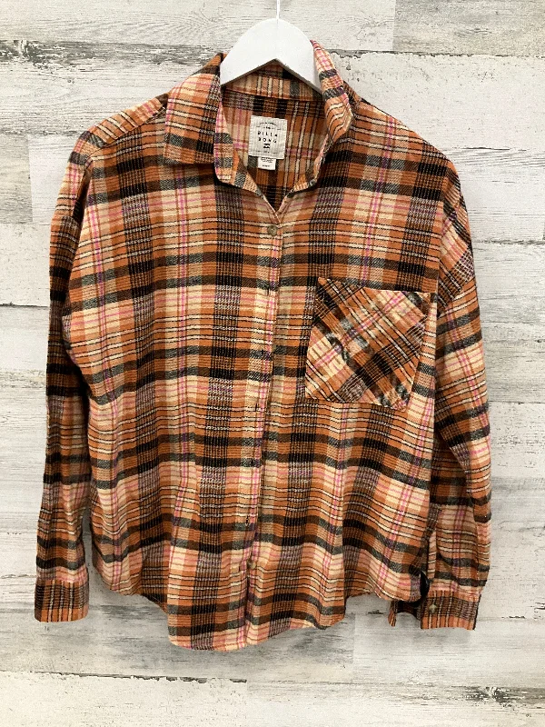 Weekend Flash Sale Top Long Sleeve By Billabong In Gold, Size: M