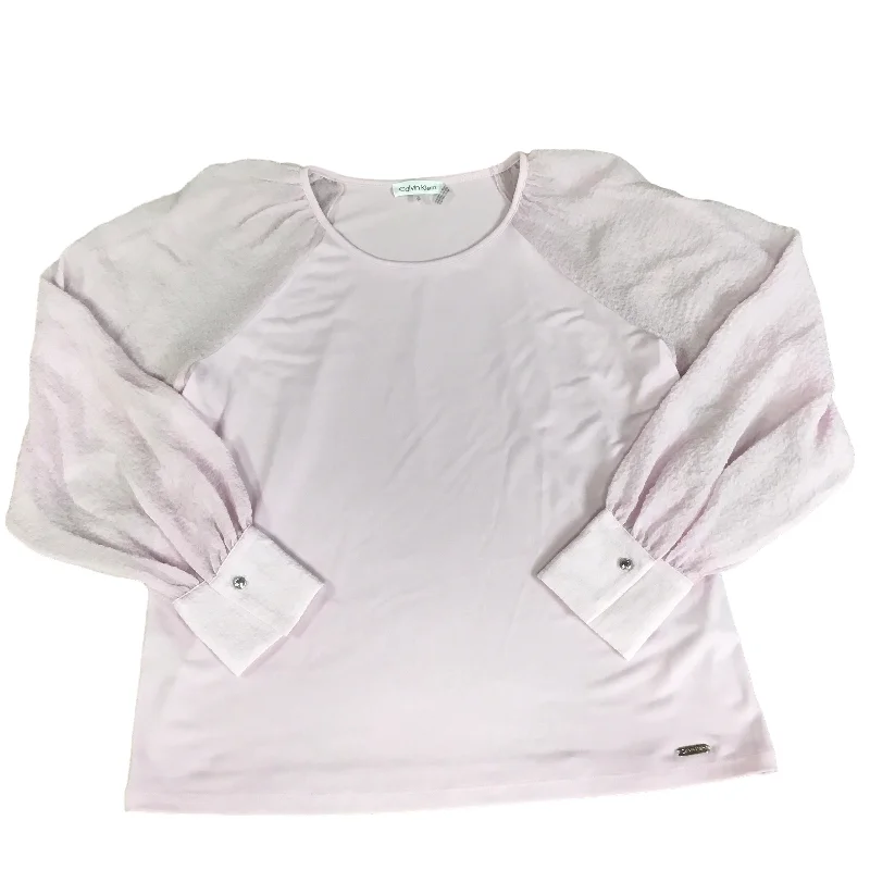 Super Sale Top Long Sleeve By Calvin Klein In Light Pink, Size: S