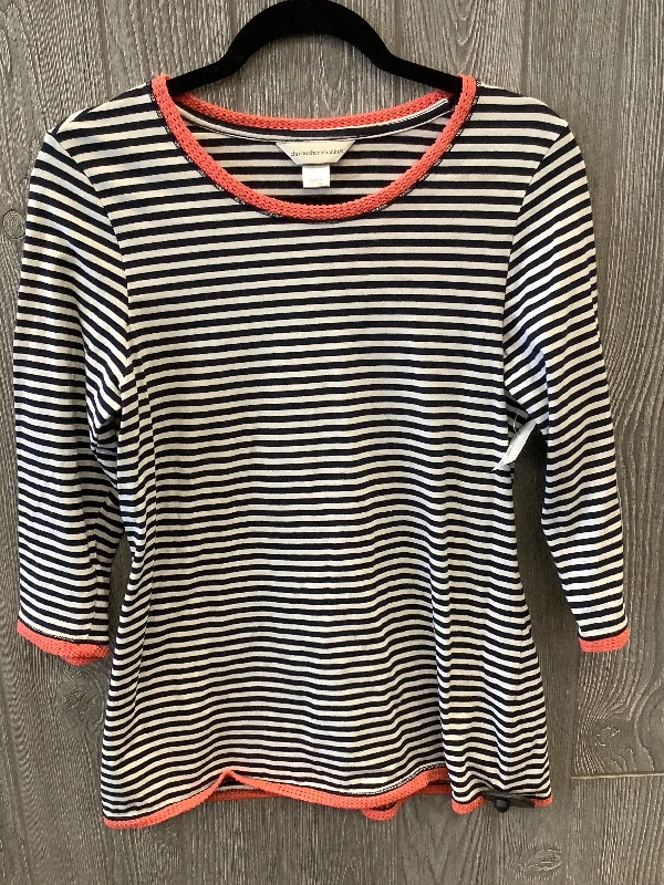 Savings Alert Top Long Sleeve By Christopher And Banks In Striped Pattern, Size: S