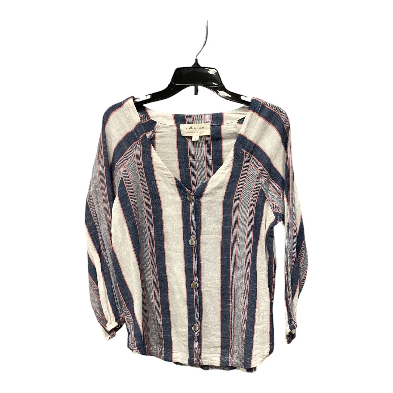 Exclusive Savings Top Long Sleeve By Cloth & Stone In Striped Pattern, Size: L