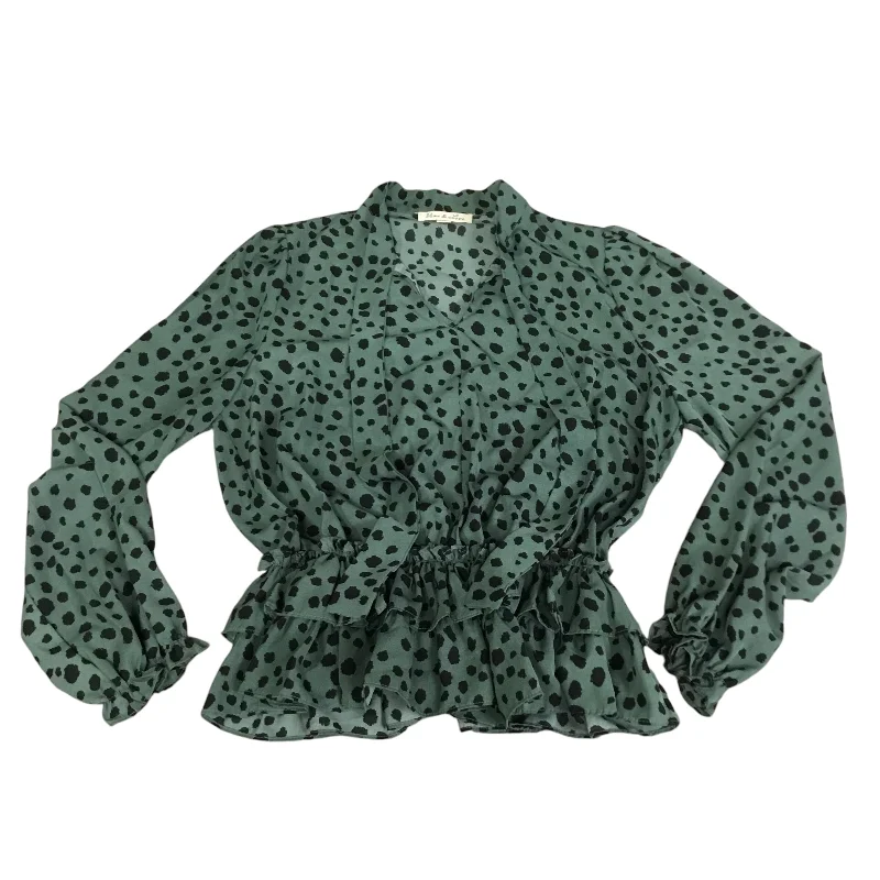 Extra Savings Top Long Sleeve By Cmc In Black & Green, Size: M