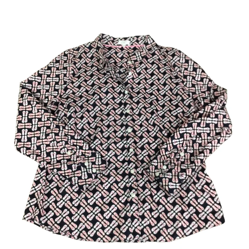 Amazing Deals Top Long Sleeve By Crown And Ivy In Navy, Size: Xl