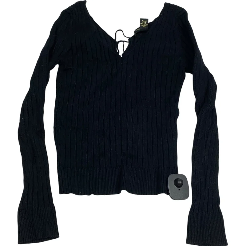 Savings Bonanza Top Long Sleeve By Forever 21 In Black, Size: L
