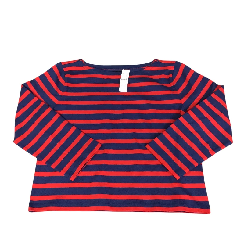 Top Long Sleeve By J. Crew In Blue & Red, Size: S