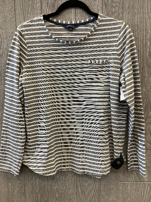 Exclusive Deal Top Long Sleeve By Lands End In Striped Pattern, Size: M