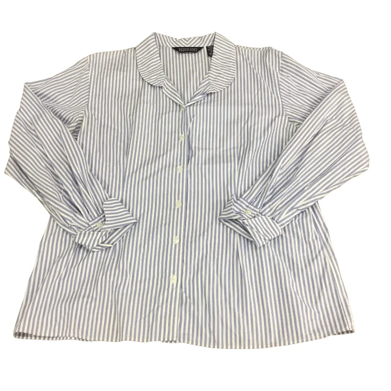 Limited Availability Top Long Sleeve By Lands End In Striped Pattern, Size: Xl