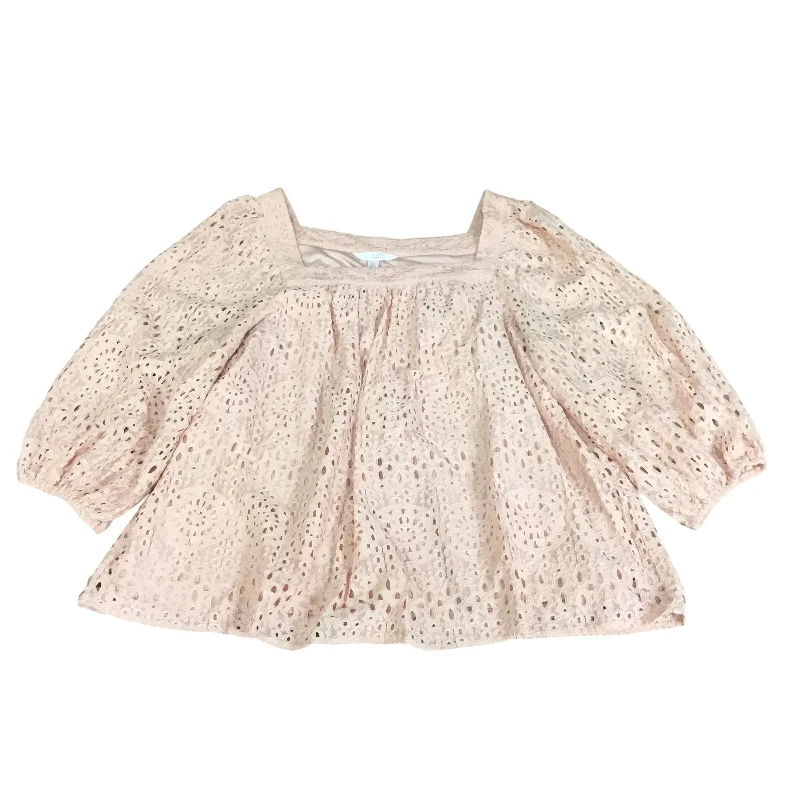 Shop and Save Top Long Sleeve By Lc Lauren Conrad In Pink, Size: Xl