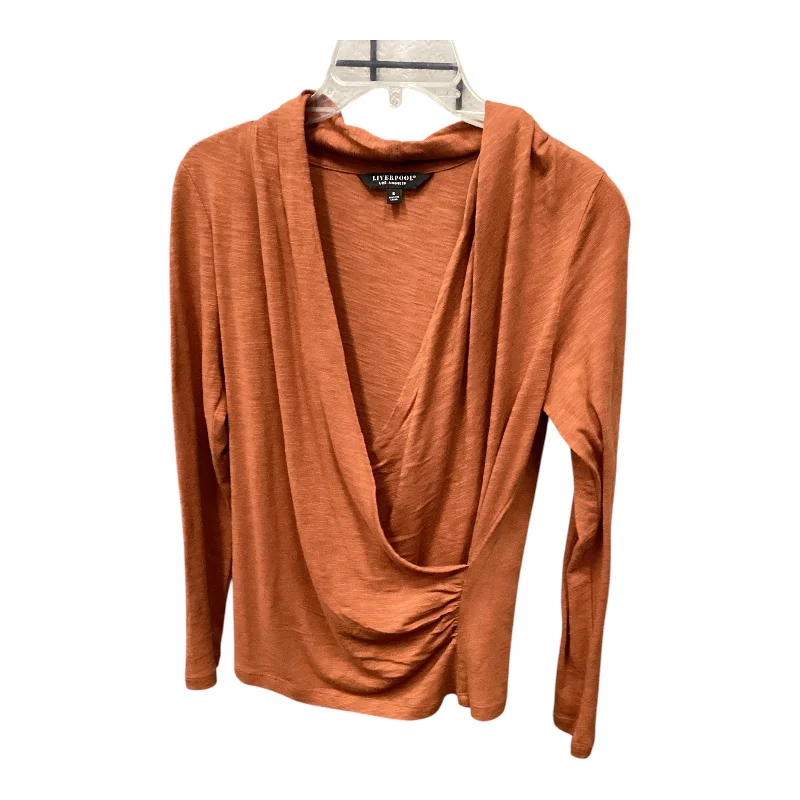 Price Reduction Top Long Sleeve By Liverpool In Orange, Size: S