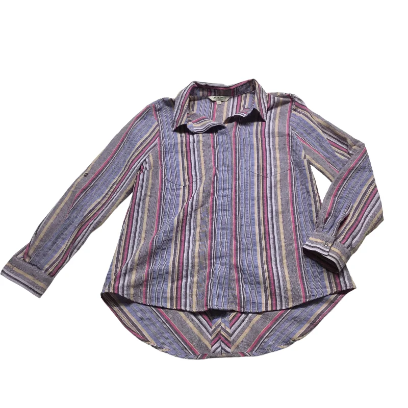 Customer Appreciation Sale Top Long Sleeve By Liverpool In Striped Pattern, Size: S