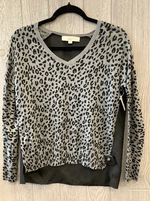 Price Meltdown Top Long Sleeve By Loft In Grey, Size: Xs