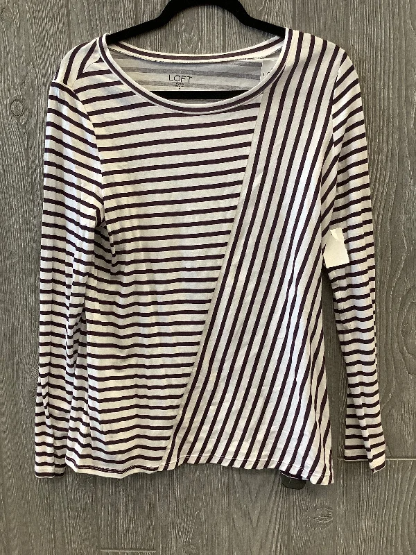 Factory Direct Sale Top Long Sleeve By Loft In Striped Pattern, Size: M