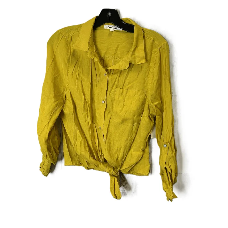 Super Sale Top Long Sleeve By Love Tree In Yellow, Size: L