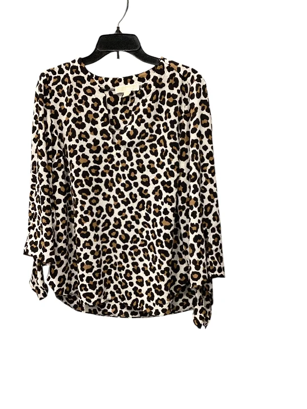 Huge Savings Top Long Sleeve By Michael By Michael Kors In Animal Print, Size: L