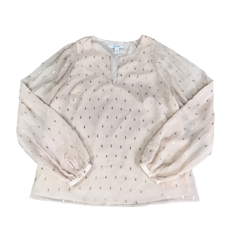 New Arrival Top Long Sleeve By Nine West In Light Pink, Size: Xs